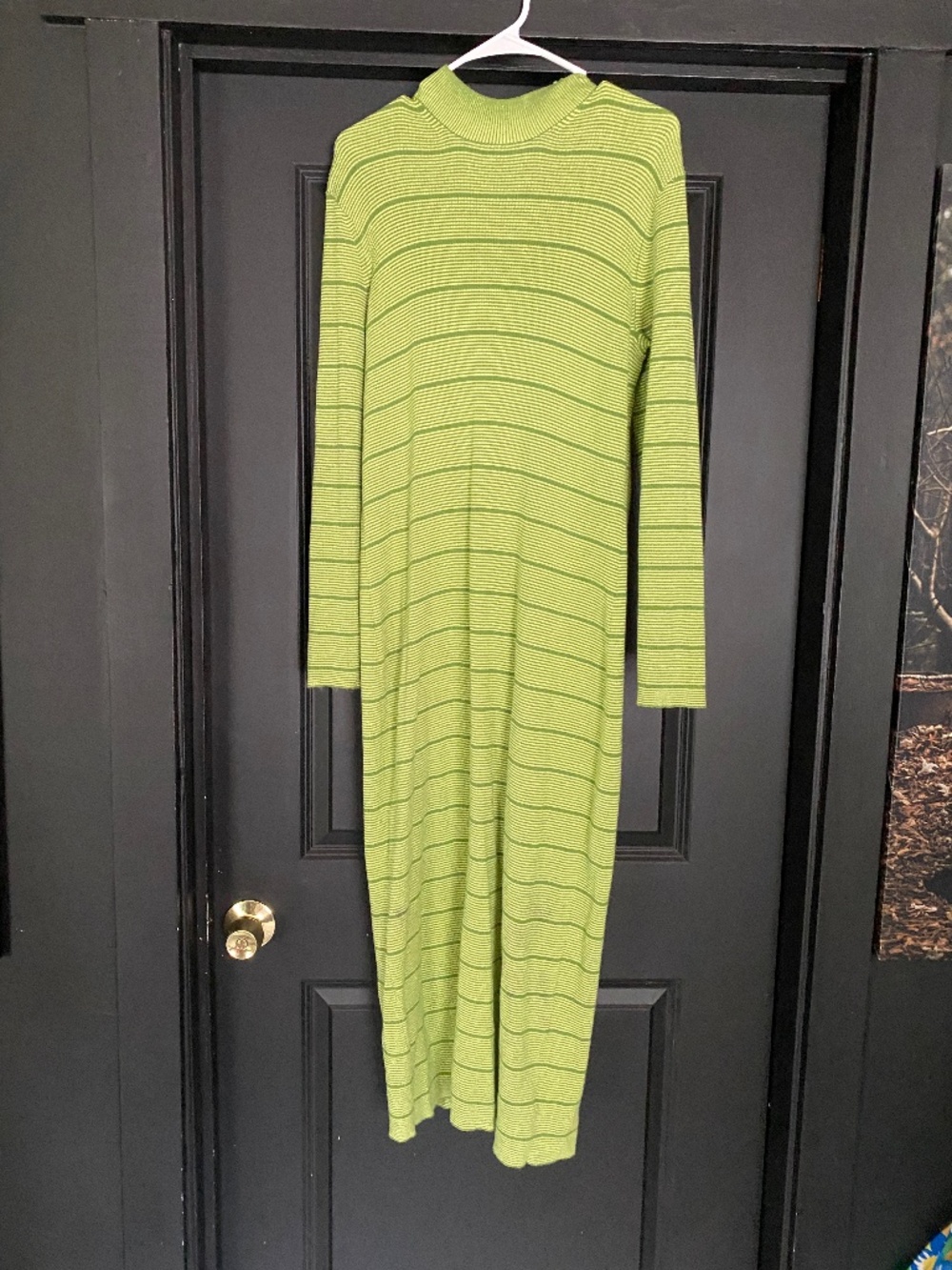 Target black history month green striped sweater dress size l